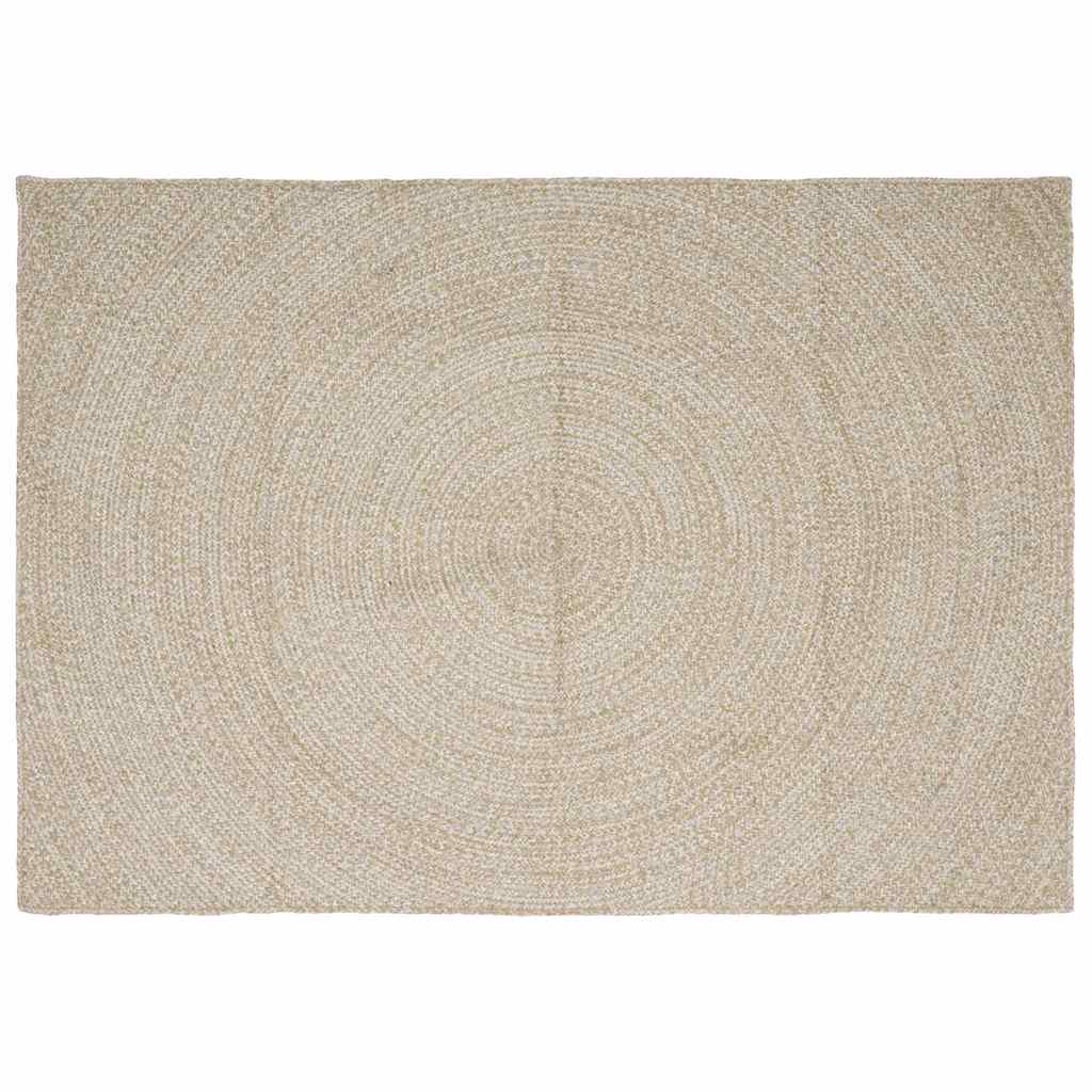 Områdetæpper Natur og hvid 200 x 290 cm Jute
