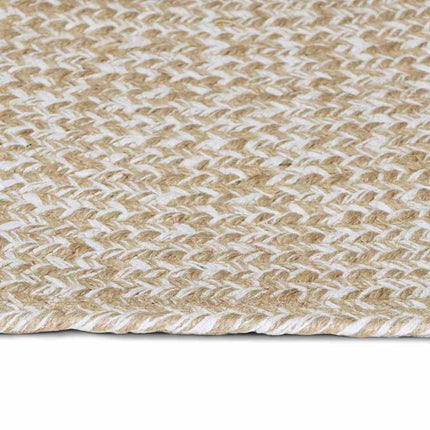 Områdetæpper Natur og hvid 240 x 240 cm Jute