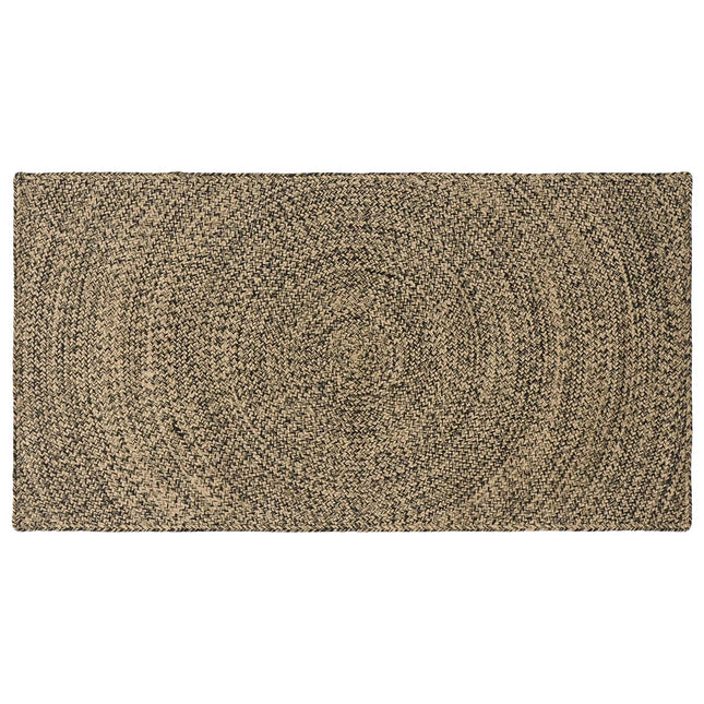 Områdetæpper Naturfarvet og sort 60 x 110 cm Jute