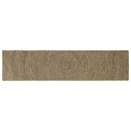 Områdetæpper Naturfarvet og sort 60 x 200 cm Jute