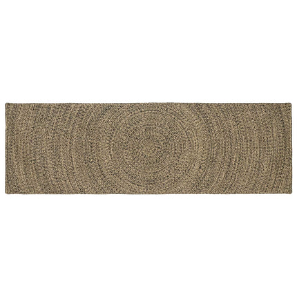 Områdetæpper Naturfarvet og sort 80 x 300 cm Jute