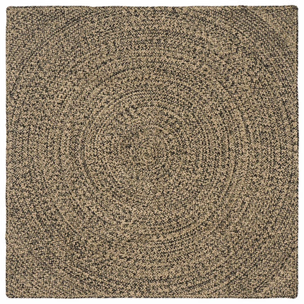 Områdetæpper Naturfarvet og sort 120 x 120 cm Jute