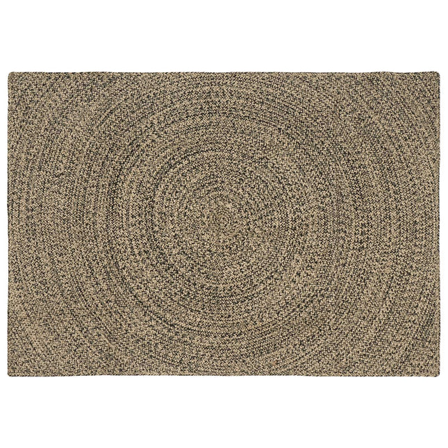 Områdetæpper Naturfarvet og sort 120 x 170 cm Jute