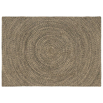 Områdetæpper Naturfarvet og sort 140 x 200 cm Jute