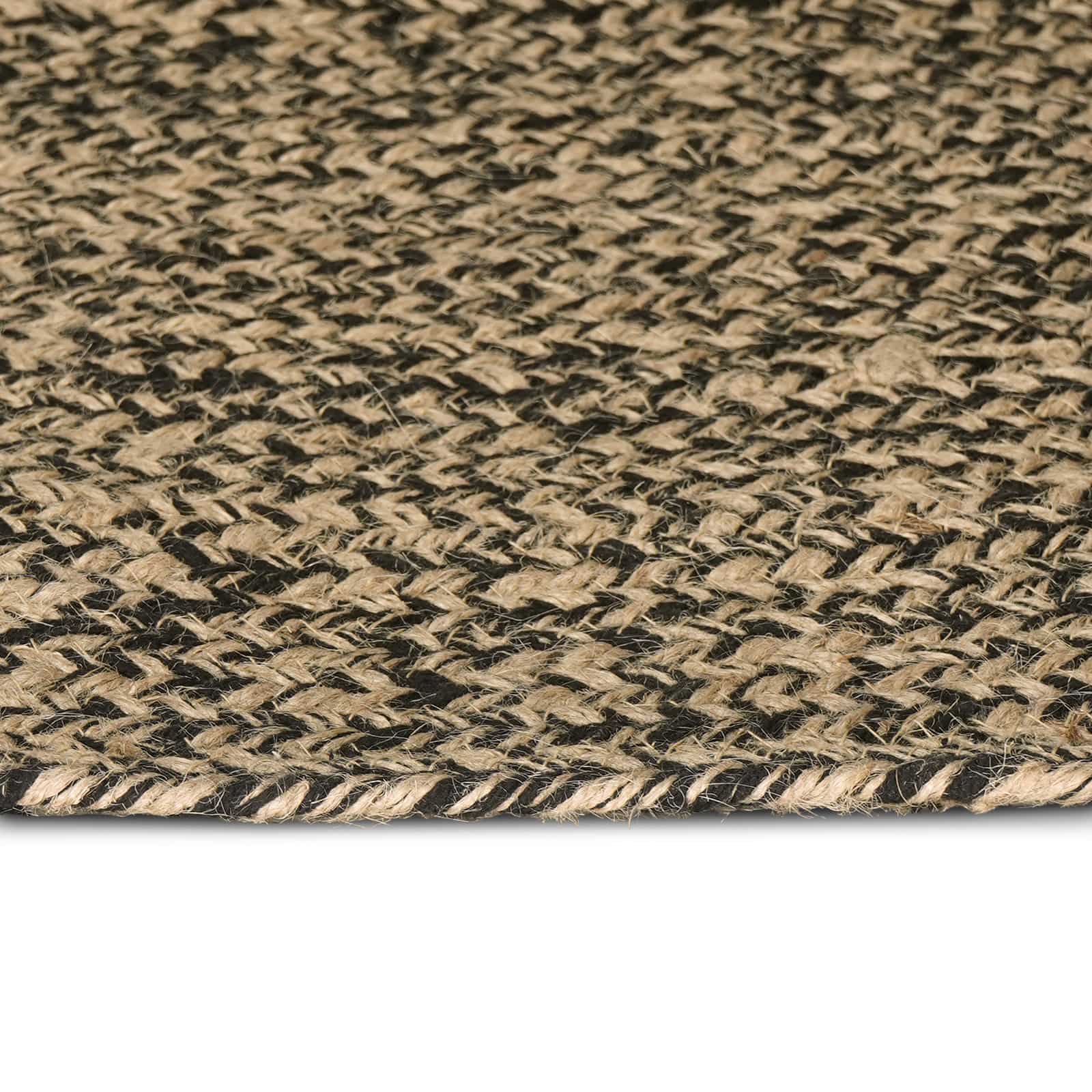 Områdetæpper Naturfarvet og sort 160 x 160 cm Jute