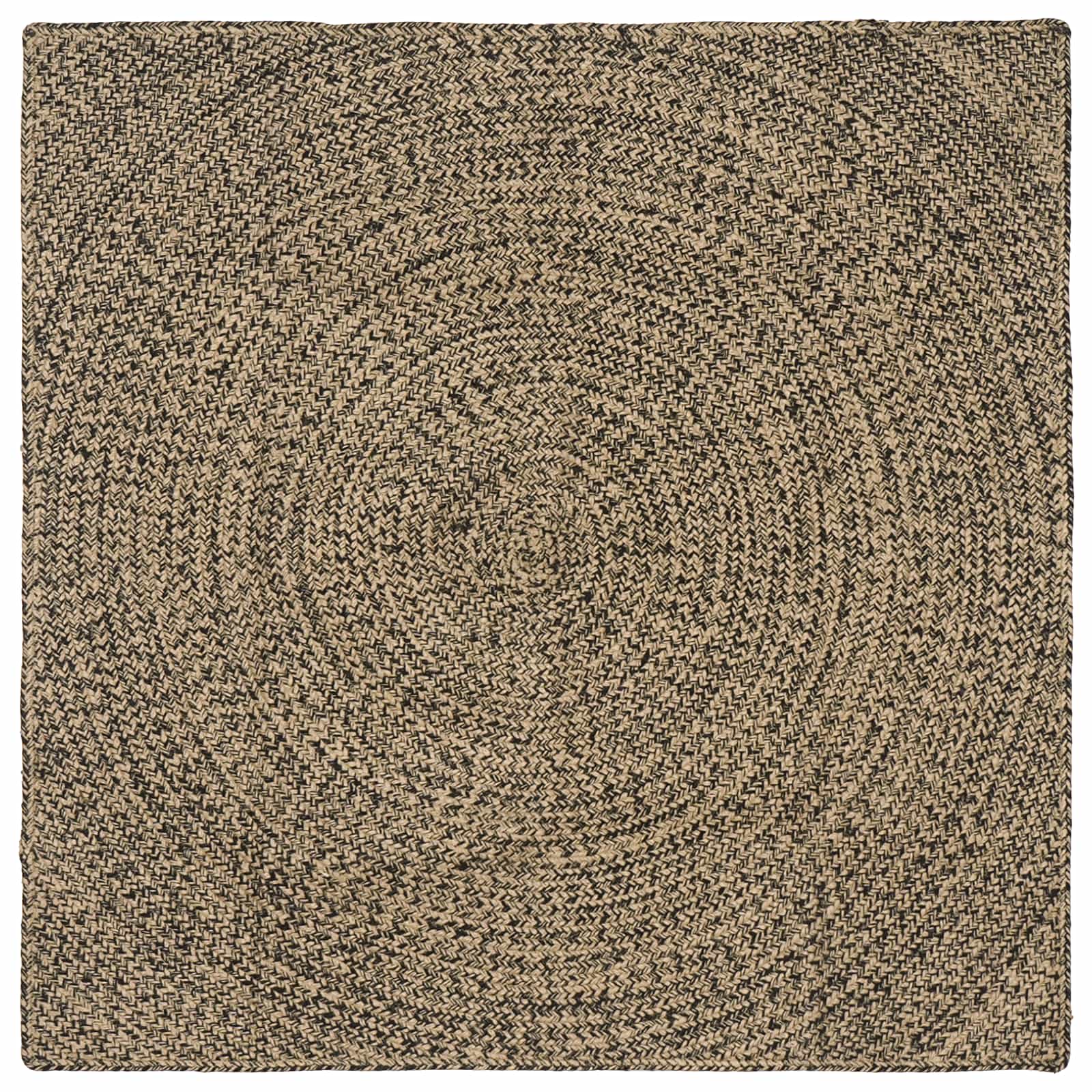Områdetæpper Naturfarvet og sort 160 x 160 cm Jute