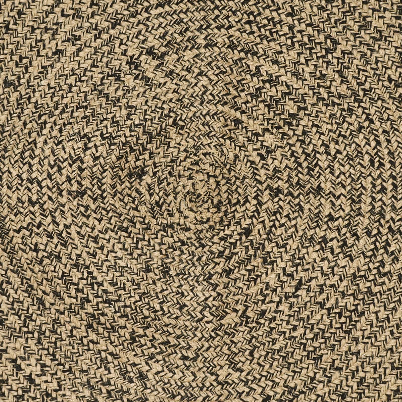 Områdetæpper Naturfarvet og sort 160 x 160 cm Jute
