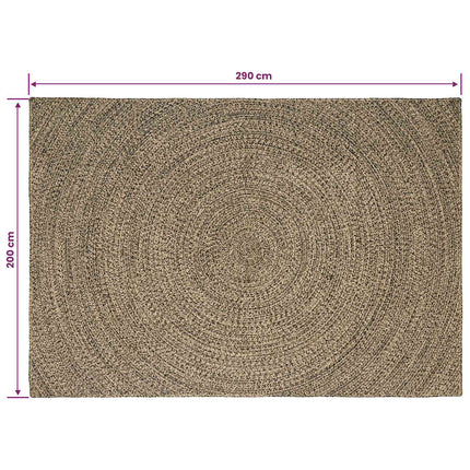 Områdetæpper Naturfarvet og sort 200 x 290 cm Jute