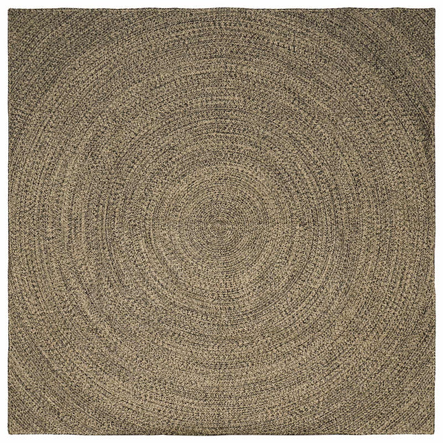 Områdetæpper Naturfarvet og sort 300 x 300 cm Jute