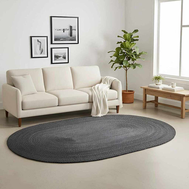 Områdetæpper Mørkegrå 100 x 152 cm Jute