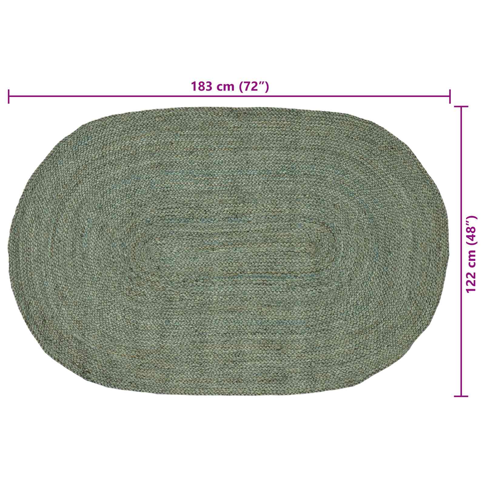 Områdetæpper Olivengrøn 122 x 183 cm Jute