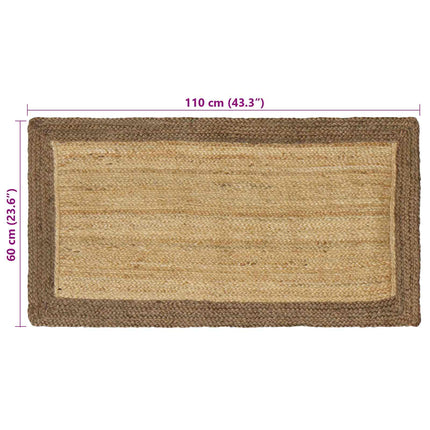 Område tæppe Grå 60 x 110 cm Jute