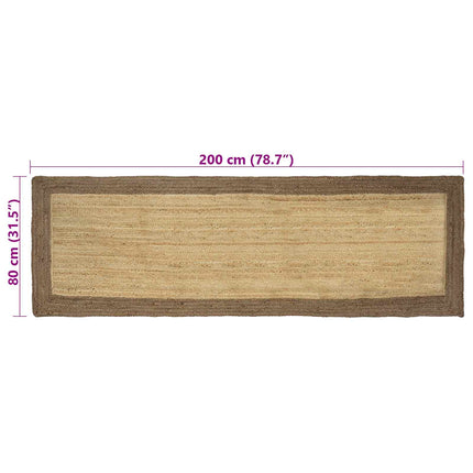 Område tæppe Grå 80 x 200 cm Jute