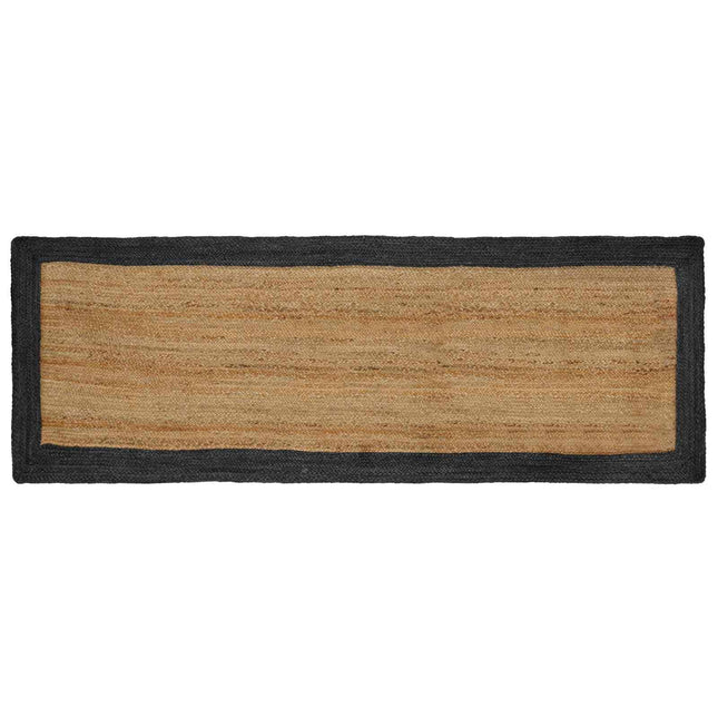 Område tæppe Mørkegrå 80 x 300 cm Jute
