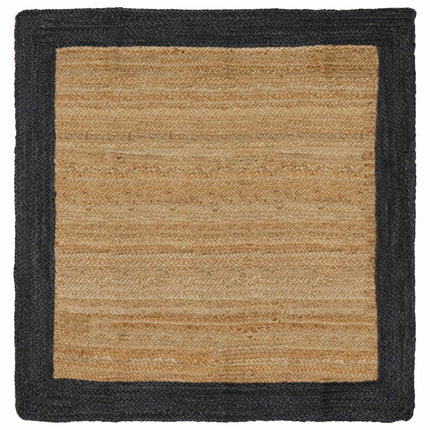 Område tæppe Mørkegrå 120 x 120 cm Jute