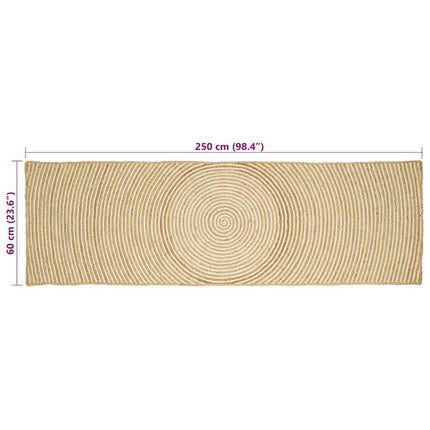 Område tæppe Hvid 60 x 250 cm Jute