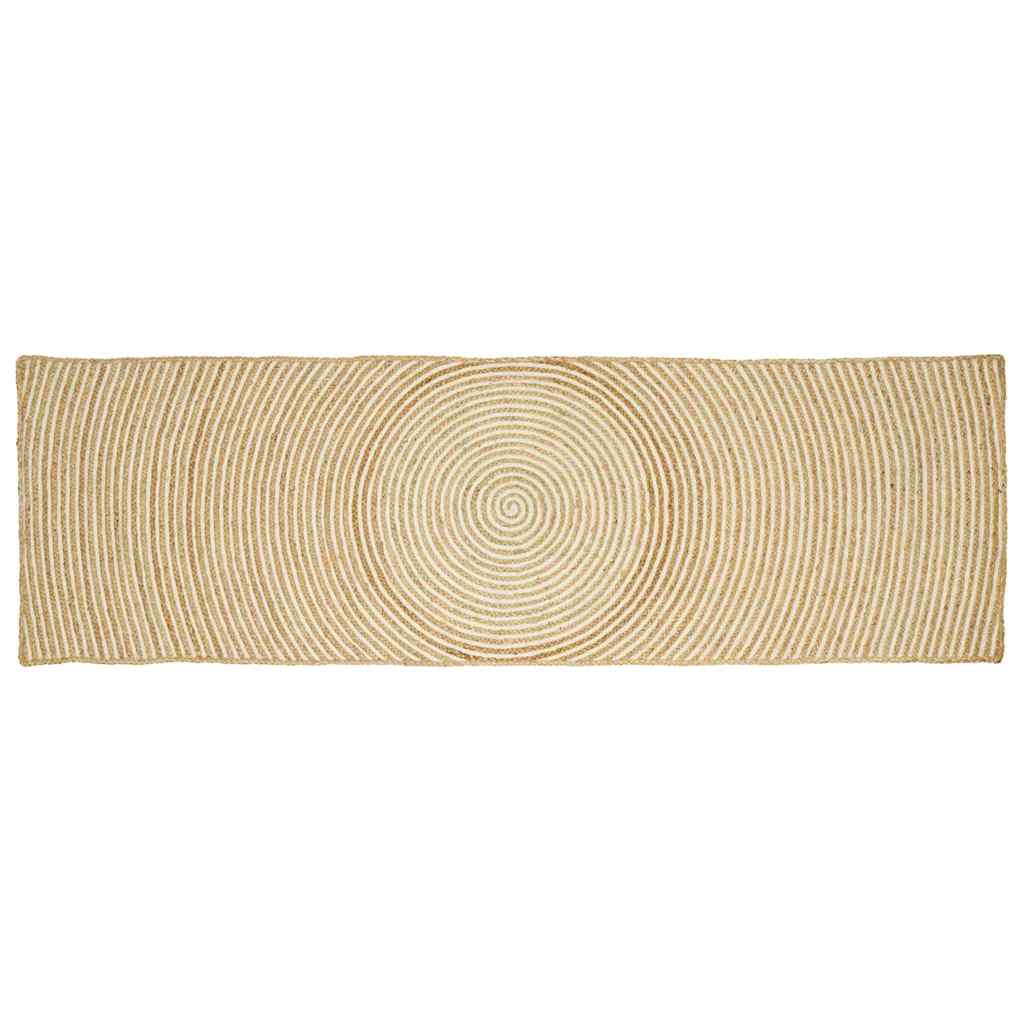 Tæppe Natur og hvid 80 x 250 cm Jute
