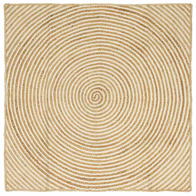Område tæppe Hvid 120 x 120 cm Jute