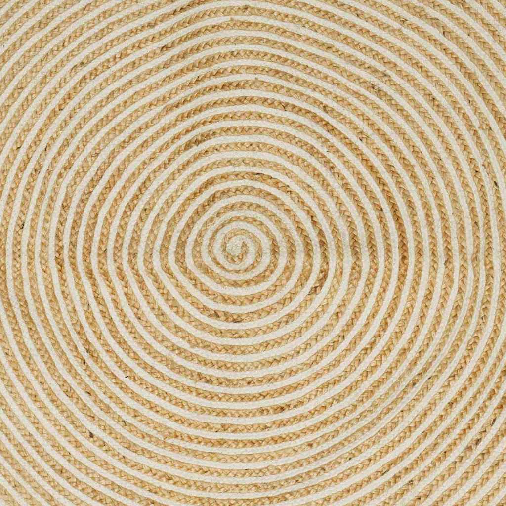 Tæppe Natur og hvid 160 x 160 cm Jute