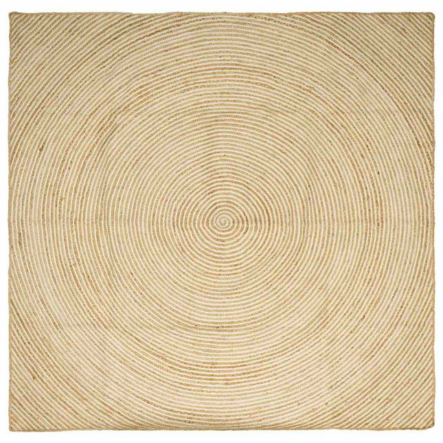 Område tæppe Hvid 240 x 240 cm Jute