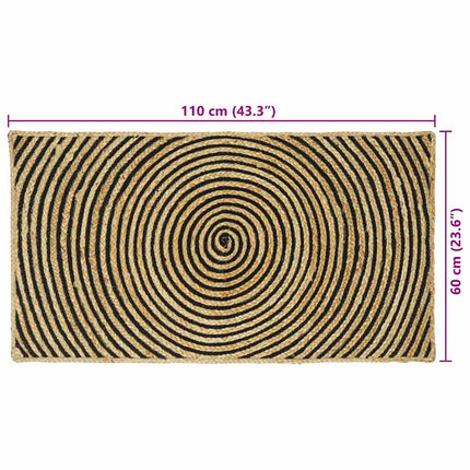 Områdetæpper Sort 60 x 110 cm Jute