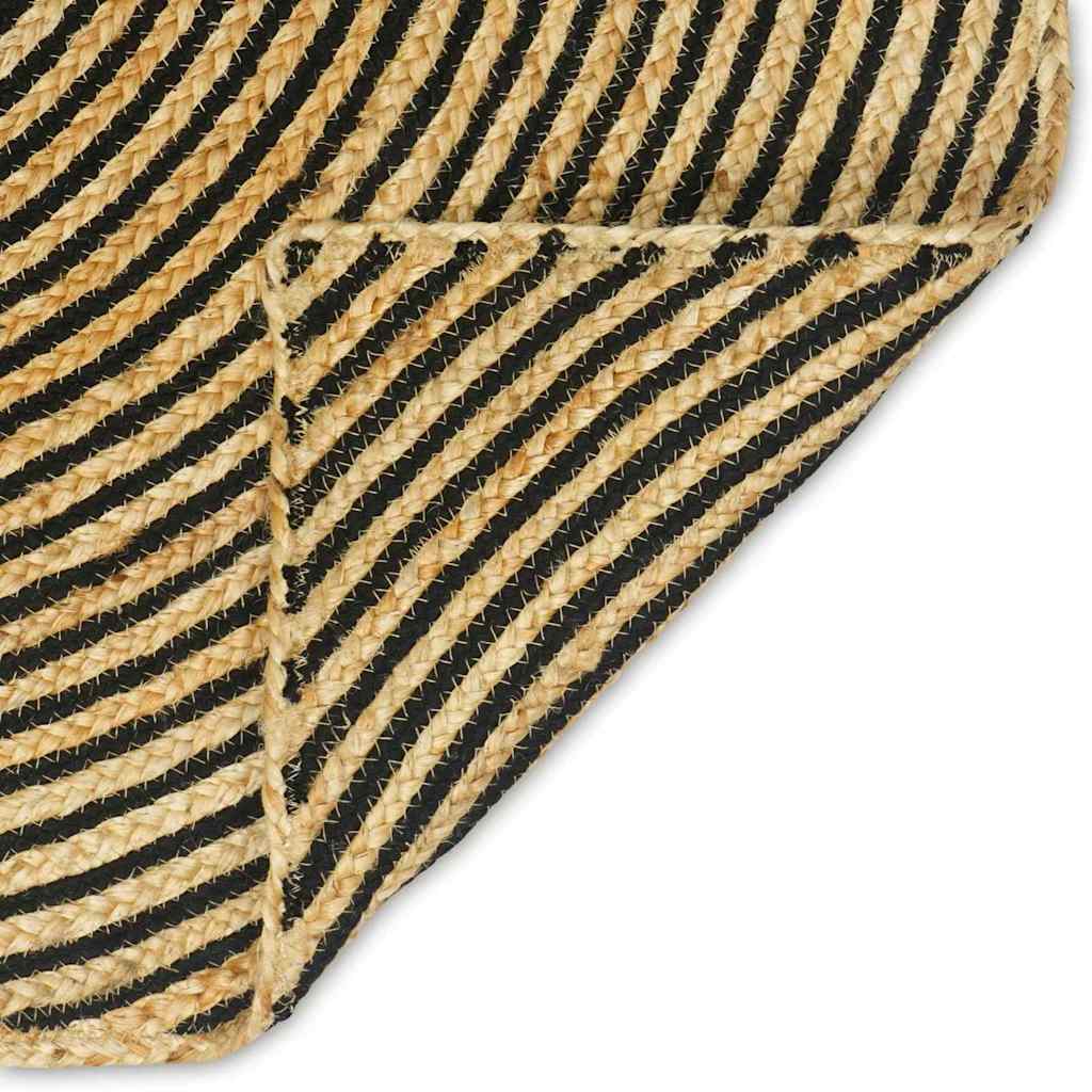 Tæppe Naturlig og sort 60 x 200 cm Jute