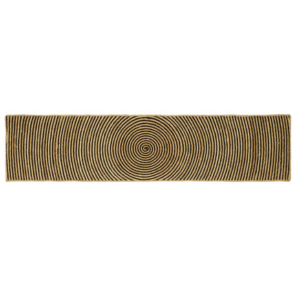 Område tæppe Naturfarvet og sort 60 x 250 cm Jute