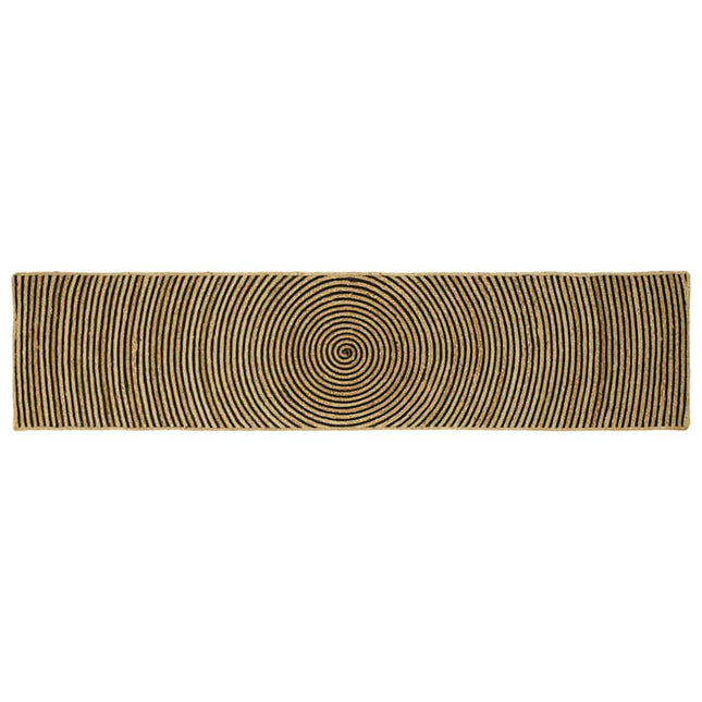 Område tæppe Sort 60 x 300 cm Jute