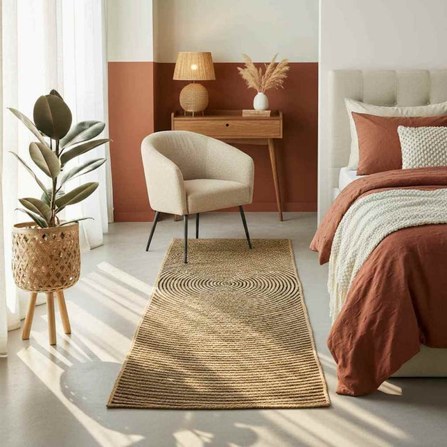 Område tæppe Sort 80 x 150 cm Jute