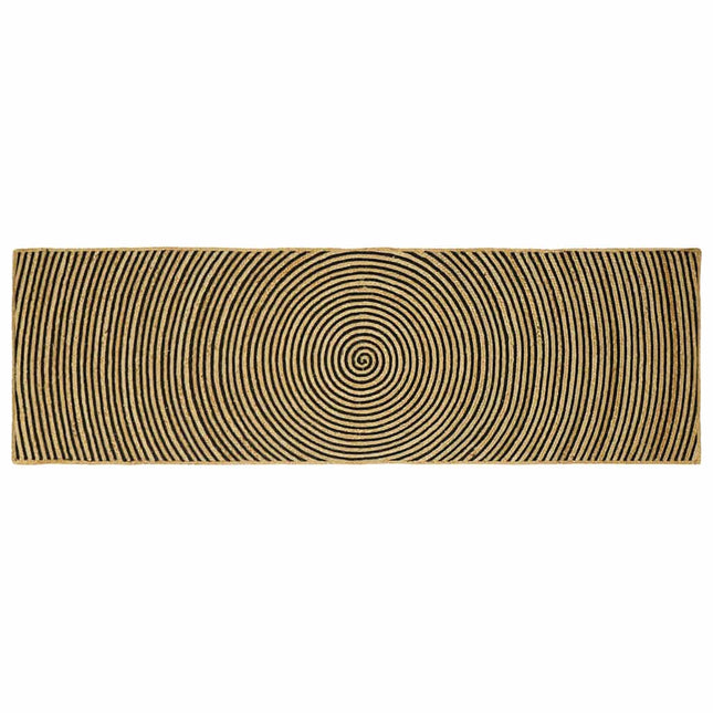 Område tæppe Sort 80 x 250 cm Jute