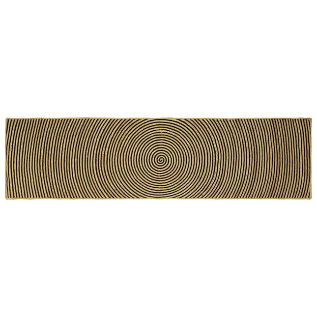 Område tæppe Sort 80 x 300 cm Jute