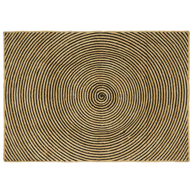 Område tæppe Sort 120 x 170 cm Jute