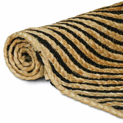 Områdetæpper Sort 160 x 160 cm Jute