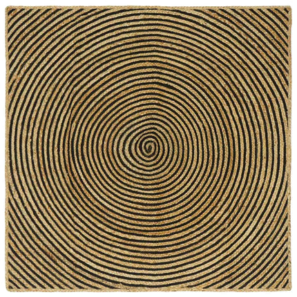 Områdetæpper Sort 160 x 160 cm Jute