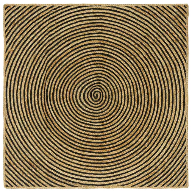 Område tæppe Sort 160 x 160 cm Jute