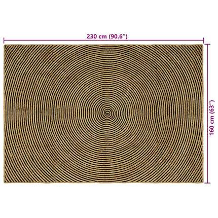 Områdetæpper Sort 160 x 230 cm Jute