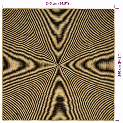 Områdetæpper Sort 240 x 240 cm Jute