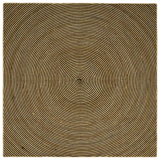 Område tæppe Sort 300 x 300 cm Jute