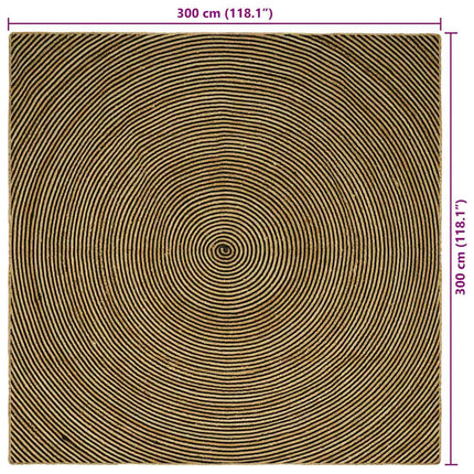 Områdetæpper Sort 300 x 300 cm Jute