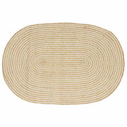 Områdetæpper Natur og hvid 100 x 152 cm Jute