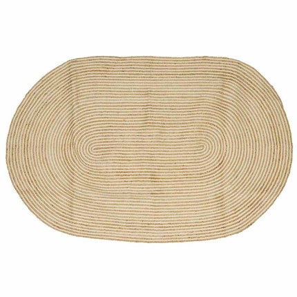 Områdetæpper Natur og hvid 152 x 245 cm Jute