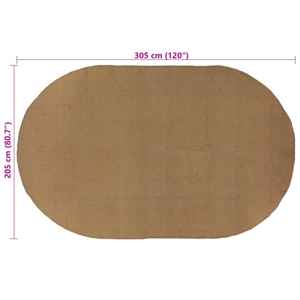 Områdetæpper Naturfarvet 205 x 305 cm Jute