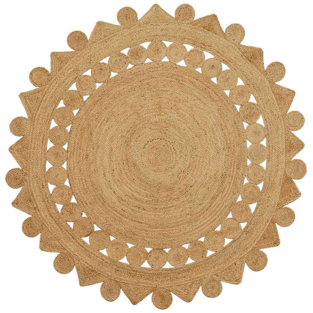 Område tæppe Naturfarvet Ø 210 cm Jute