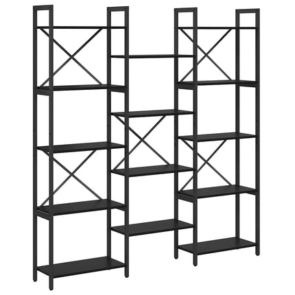 Bogreol 156 x 25 x 167 cm Konstrueret træ Sort eg