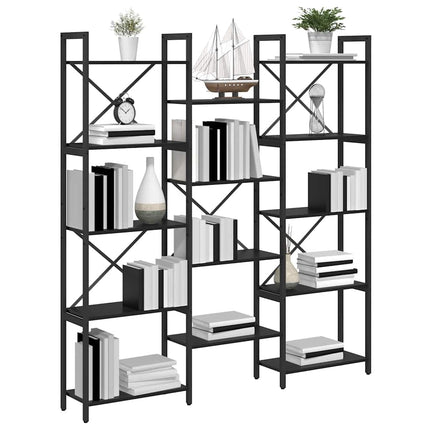 Bogreol 156 x 25 x 167 cm Konstrueret træ Sort eg