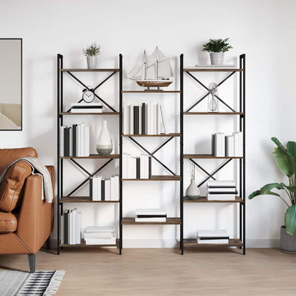 Bogreol 156 x 25 x 167 cm Konstrueret træ Røget eg