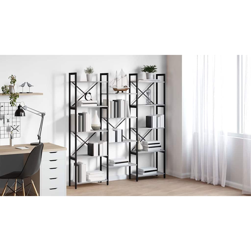 Bogreol Grå sonoma-eg 156 x 25 x 167 cm Konstrueret træ