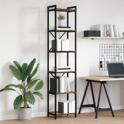 Bogreol Røget eg 40 x 30 x 189,5 cm Konstrueret træ