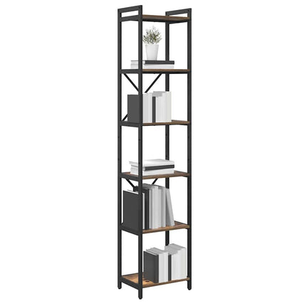 Bogreol Røget eg 40 x 30 x 189,5 cm Konstrueret træ