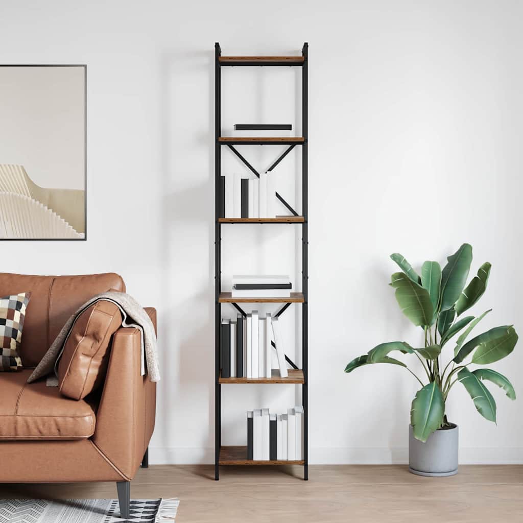 Bogreol Gammelt træ 40 x 30 x 189,5 cm Konstrueret træ billede